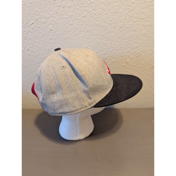 Atlanta Braves Hat Mens Large Medium  New Era 9 Fifty Strapback Baseball Gray - Picture 6 of 9